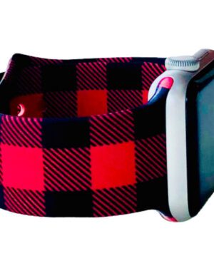 Red and Black Buffalo Plaid Apple Watch Band