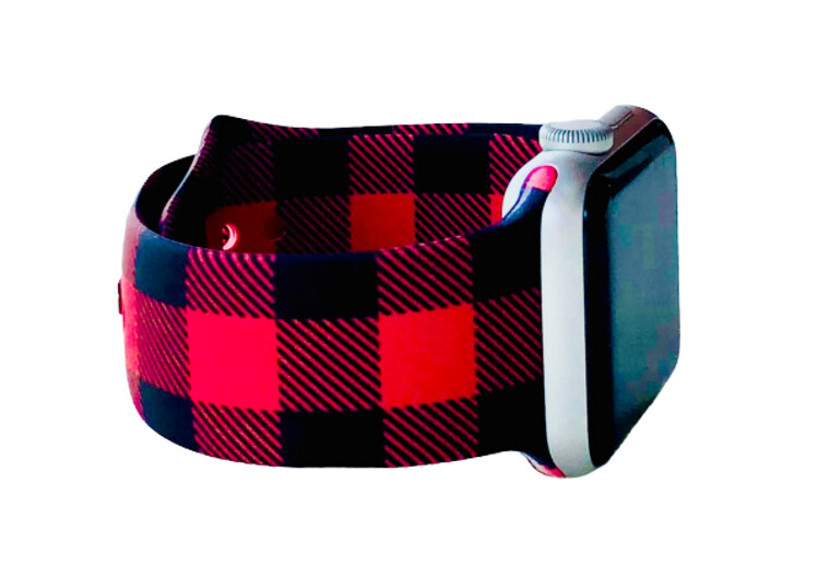 Red and Black Buffalo Plaid Apple Watch Band VSJ Apparel