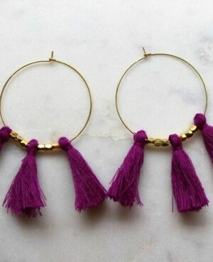 Purple Fringe Earrings