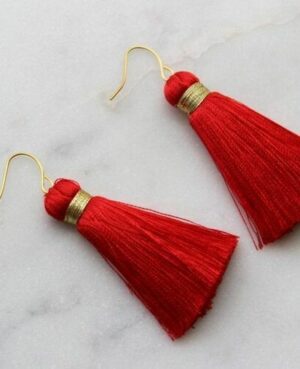 Red Tassel Earrings