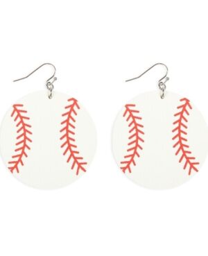 Baseball Leather Fabric Earrings