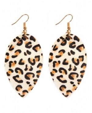 Leopard Leather Drop Earrings