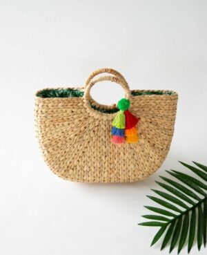 Woven Hyacinth Tote Bag – Palm Leaf