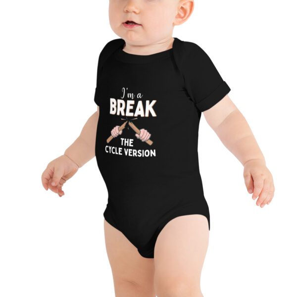 baby short sleeve one piece black front 61a3b39807697