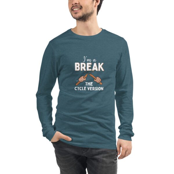 unisex long sleeve tee heather deep teal front 61964b4c14857