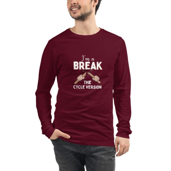 unisex long sleeve tee maroon front 61964b4c13a3a