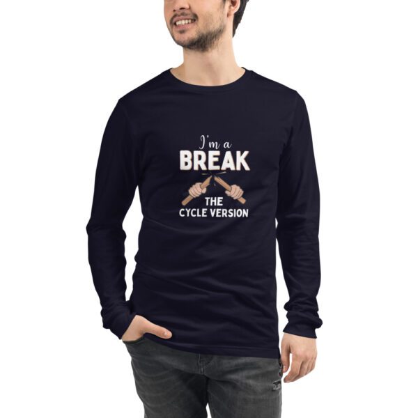 unisex long sleeve tee navy front 61964b4c1371c