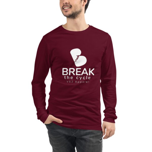 unisex long sleeve tee maroon front 61c6f2e60a0fc