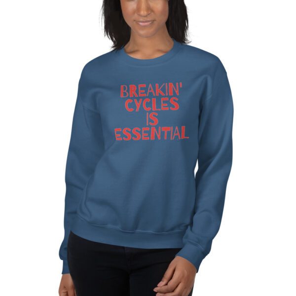 unisex crew neck sweatshirt indigo blue front 61dedb53c7d4a