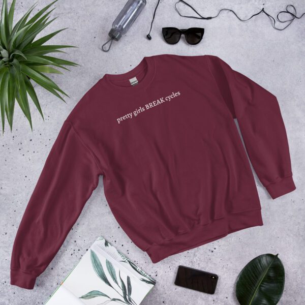 unisex crew neck sweatshirt maroon front 67142121a15a6.jpg