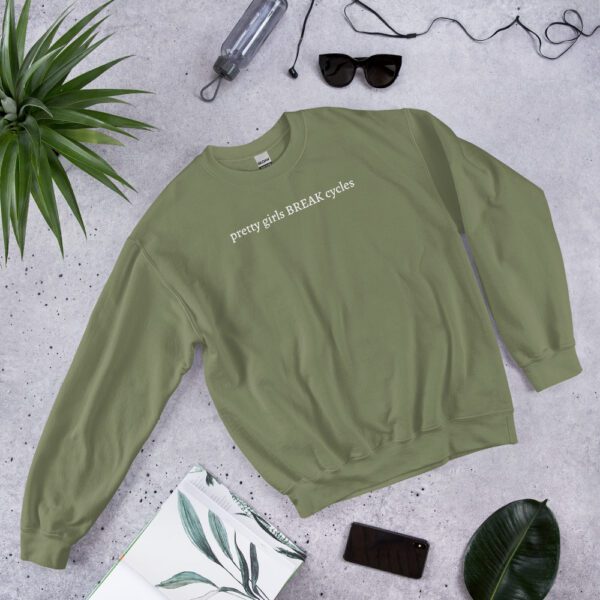 unisex crew neck sweatshirt military green front 67142121a3816.jpg